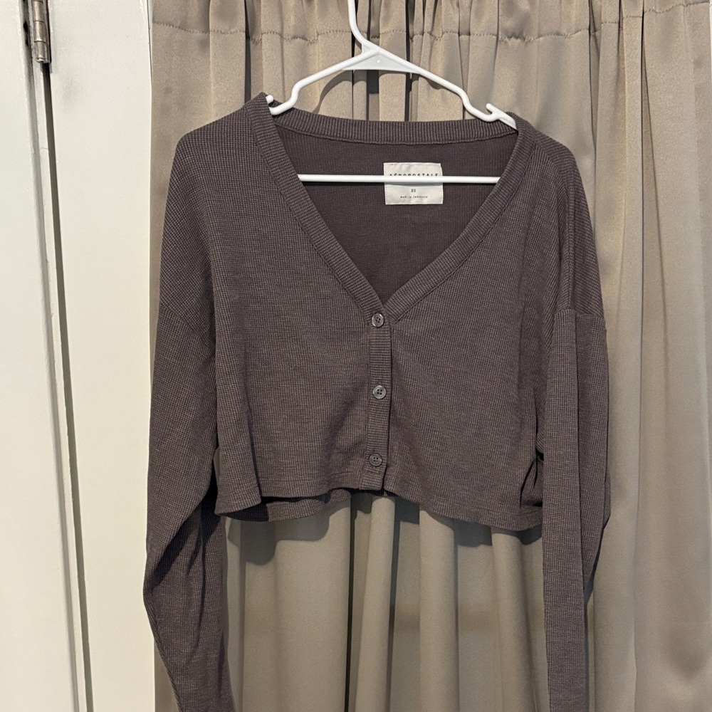 Charcoal Crop Cardigan